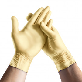 Espeon - Perleťově zlaté nitrilové rukavice M