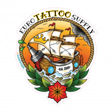 Nálepka - Euro Tattoo Supply Loď (15,4 x 12,7 cm)