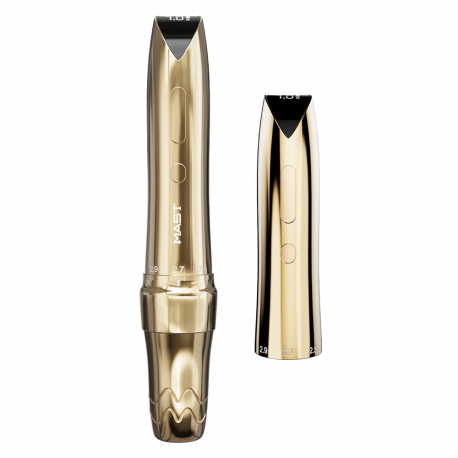 Mast - P60 Wireless Tattoo Pen Machine + 2 Batteries Gold