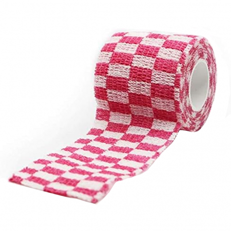 Basic - Tattoo Grip Wrap Pink Grid - 5 cm x 450 cm