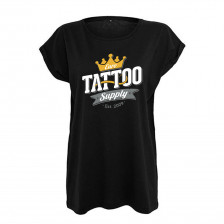 Dámské volné tričko s logem E. T. S. černé - L/XL