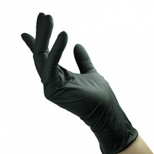 Unigloves - Černé latexové rukavice M 10 ks