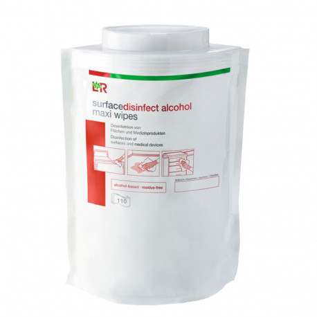 L+R - Alcohol impregnated maxi wipes (38x 20 cm) 110 pcs L+R - Alcohol impregnated maxi wipes (38x 20 cm) 110 pcs