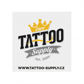 Nálepka - Euro Tattoo Supply White (10,5 x 10,5 cm)