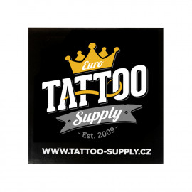 Nálepka - Euro Tattoo Supply White (7,4 x 7,4 cm)