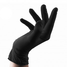 Unigloves - Black Latex Gloves M 4ks