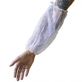 White protective forearm sleeves - 10 pcs