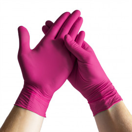 Espeon - Růžové nitrilové rukavice Ideal S