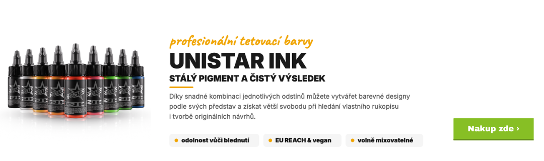 Unistar Ink &ndash; profesion&aacute;ln&iacute; tetovac&iacute; barvy | EU REACH